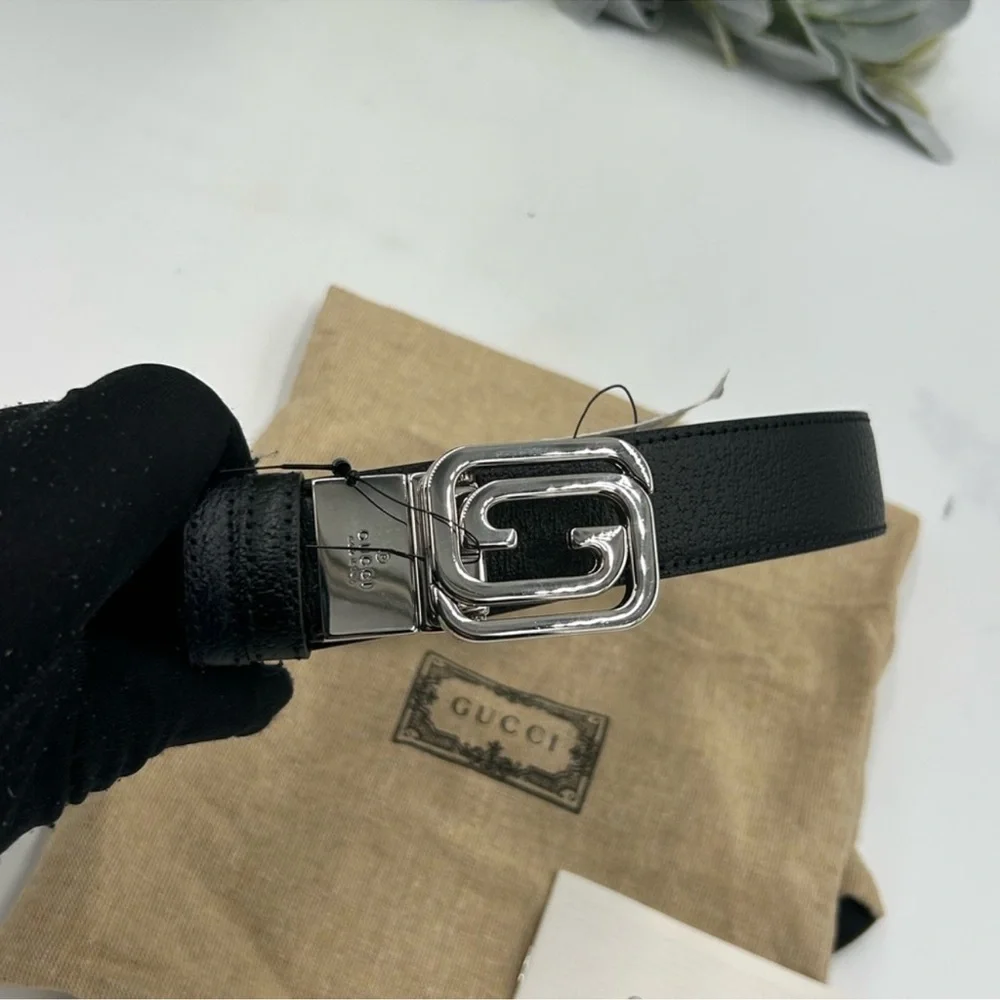 Men’s Gucci interlocking G leather belt, 120 cm/46 inch made in Italy